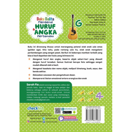 BUKU ANAK HURUF & ANGKA PERTAMAKU: BUKU BALITA MENGENAL | CHECKLIST-2