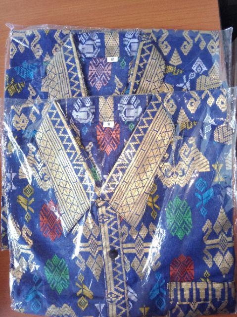 Audy Biru/marun Batik Seragaman Atasan Cowok Cewek Dan Anak