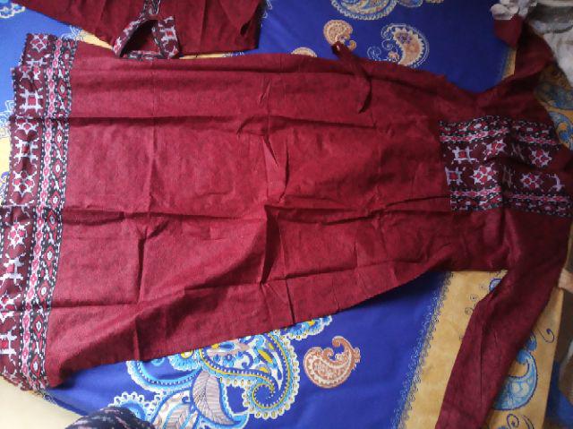 Batik Couple Keluarga Sarimbit Blouse Gamis Mega Mendung Super Jumbo