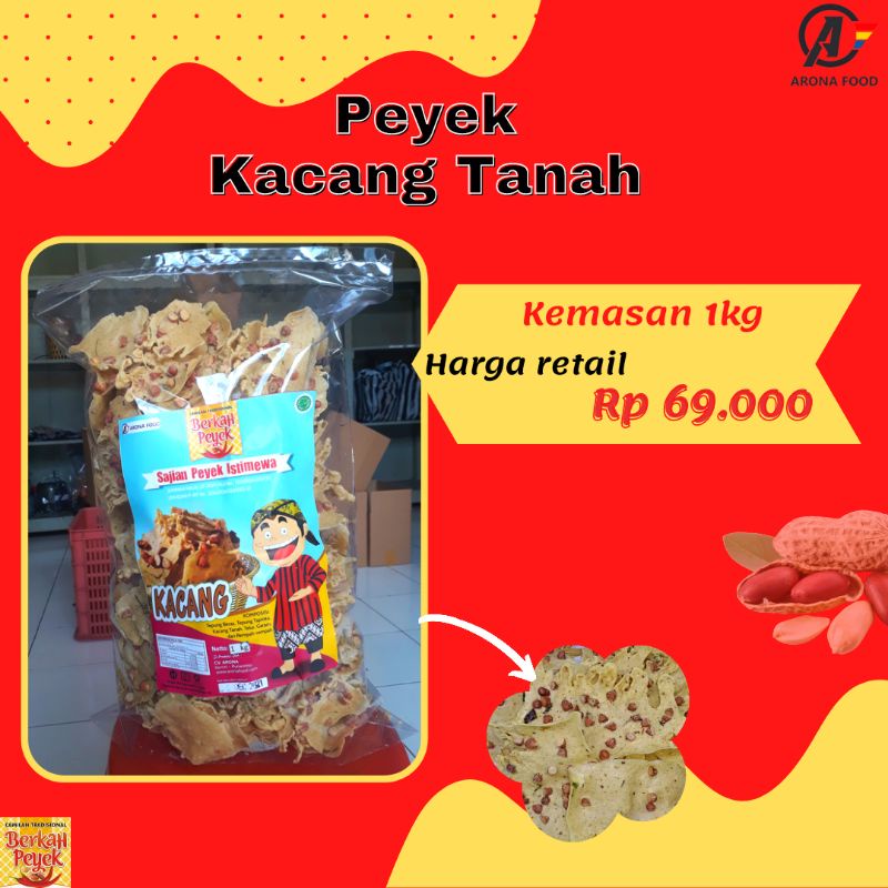 

ARONA FOOD PEYEK KACANG TANAH 1KG CEMILAN ENAK MURAH SEHAT