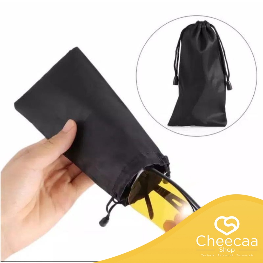 CC Pouch Kacamata Bahan Kain Tebal Tidak Mudah Sobek Kantong Kacamata Hitam