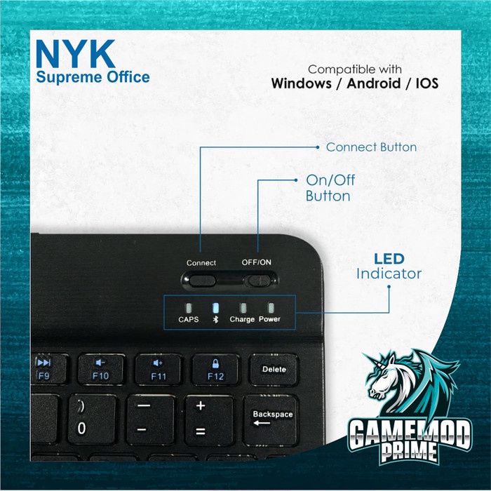 KEYBOARD WIRELESS BLUETOOTH MINI NYK BT-90 BT90 BT 90