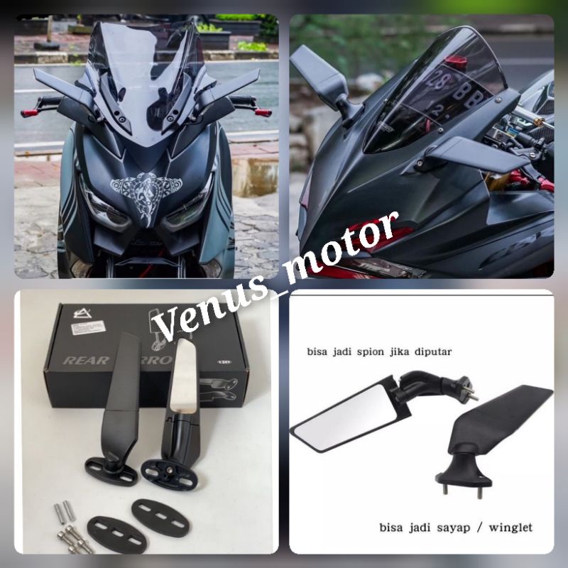 # spion winglet F22 spion vering ninja250 zx25r cbr r15 gsx universal spion winglet termurah