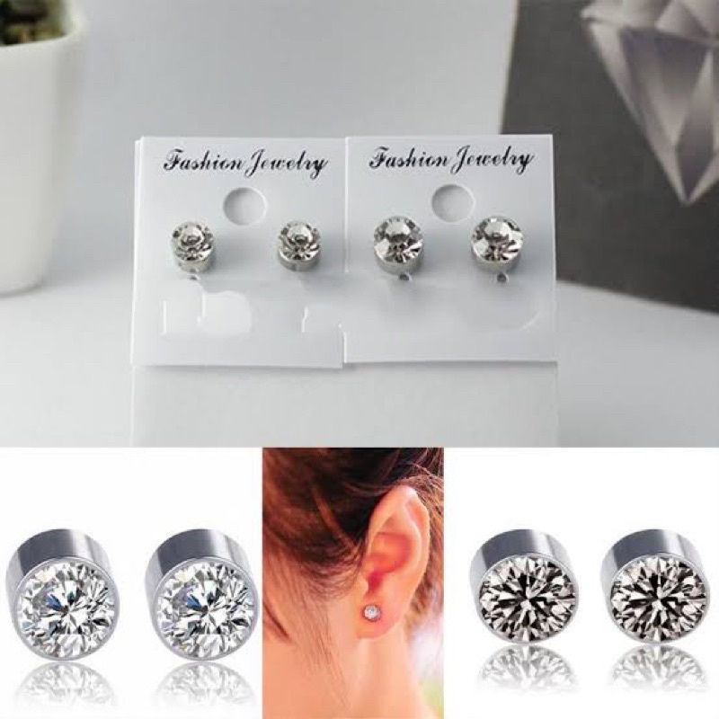 anting magnet permata / anting magnet berlian / anting fake permata / anting magnet pelenis