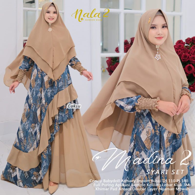 Madina Syari Set by Nala Gamis Syari Ceruty