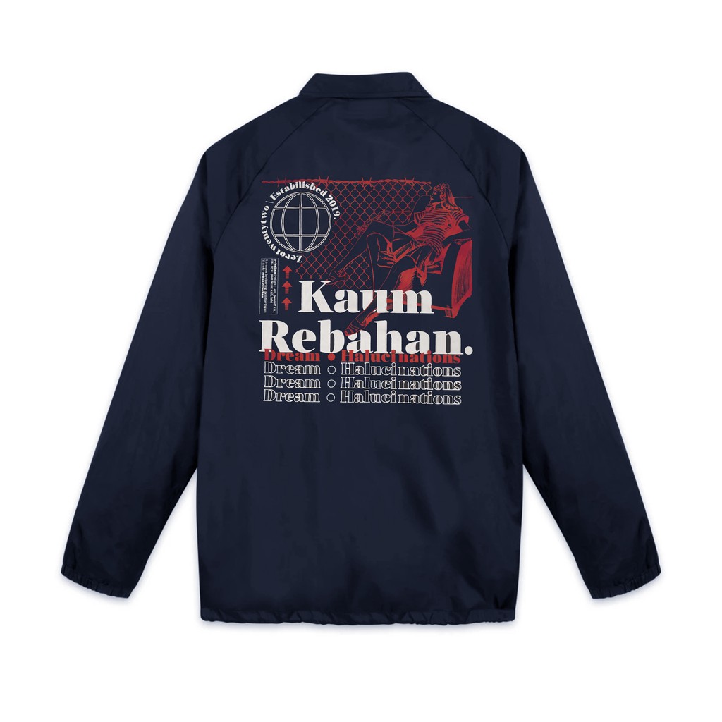 ZeroTwentyTwo Coach Jacket Kaum Rebahan Navy | Jaket Pria Windbraker