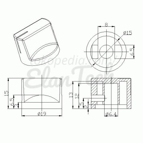 Knob Potensio Davies 1510 Clone Hitam Black Knop Efek Gitar elant33 Murah