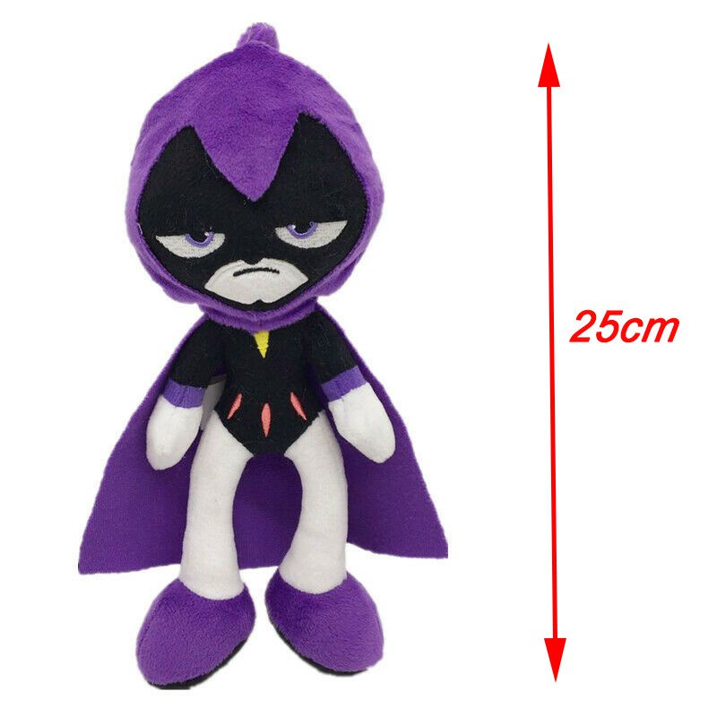 25cm Teen Titans Go Robin Boneka Cartoon Robin Cyborg Beast Boy Raven Starfire Plush Toy Mainan