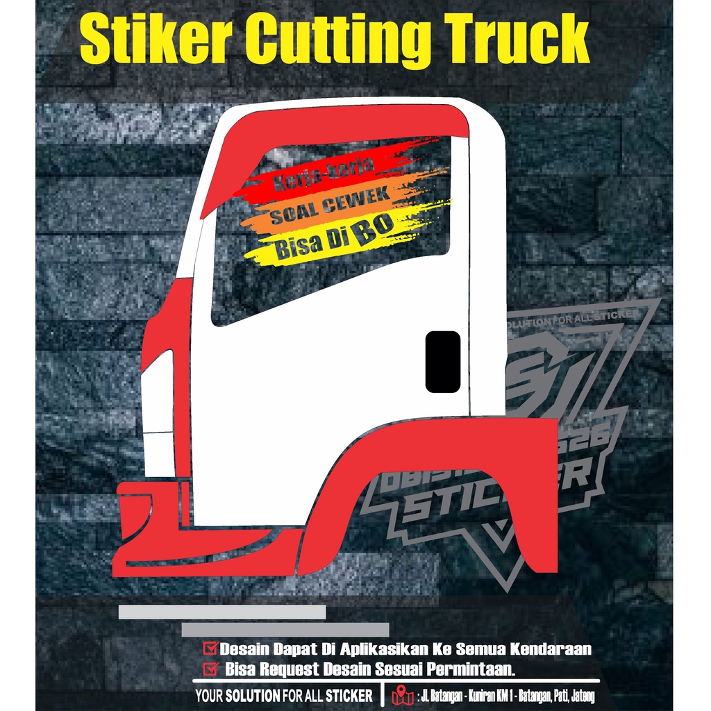 Stiker Truk tulisan kaca samping.stiker variasi kaca truk/mobil/pickup