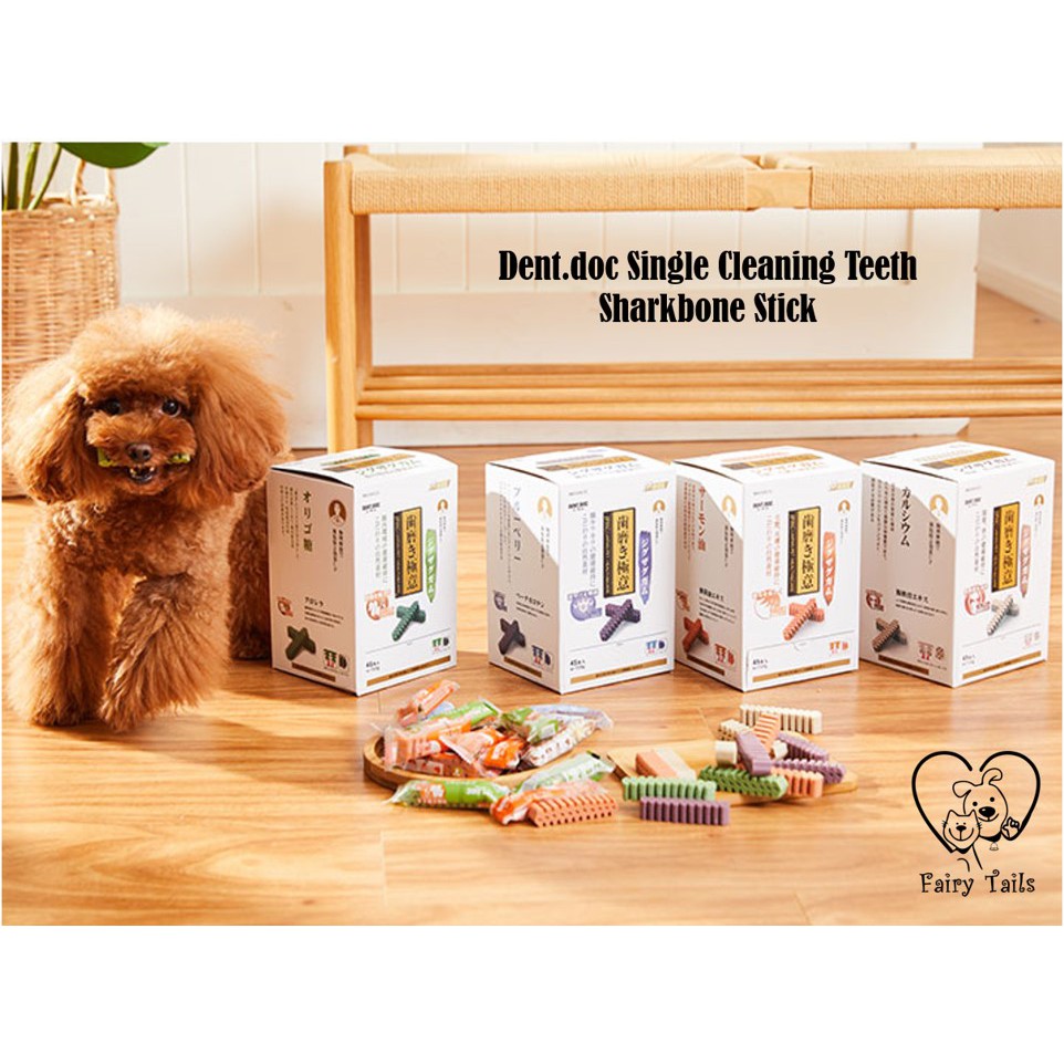 Dent.doc Single Cleaning Teeth Sharkbone Stick dent.dog | Chew Stick Kunyah Untuk Gigi Sehat | Snack Anjing