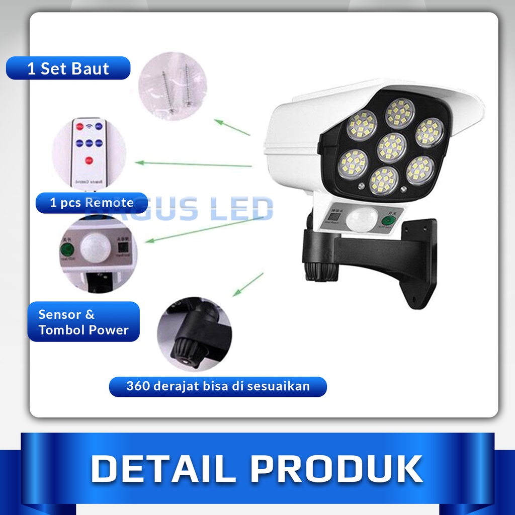 Lampu Sensor Gerak LED Outdoor Solar Cell Lamp CCTV Design Security