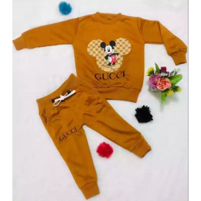 SETELAN SWEATER ANAK 1 - 6 TAHUN MICKEY GUCCI