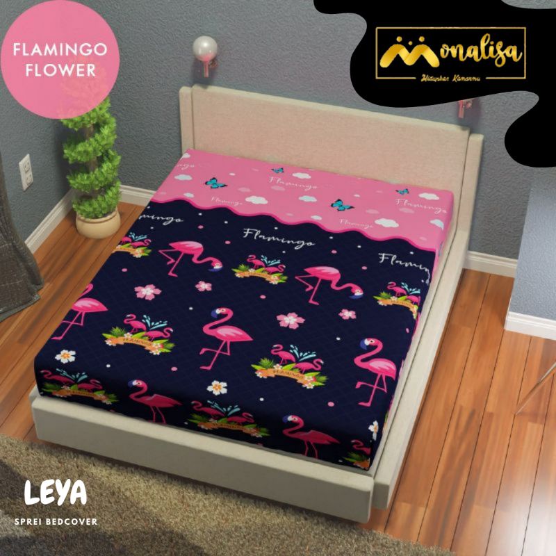 MONALISA Sprei Waterproof 180x200 King Size anti ompol-Flamingo Flower