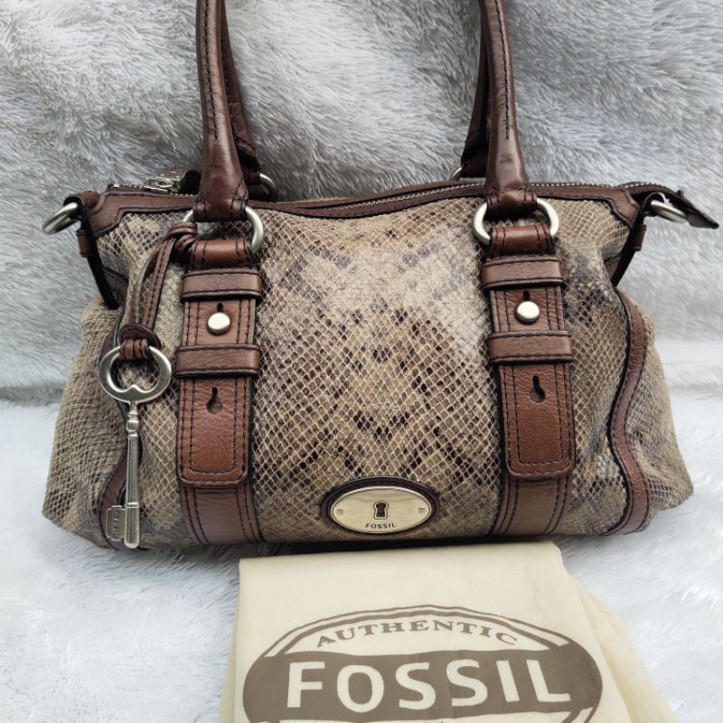 Tas Fossil Maddox Medium Snake Skin Preloved