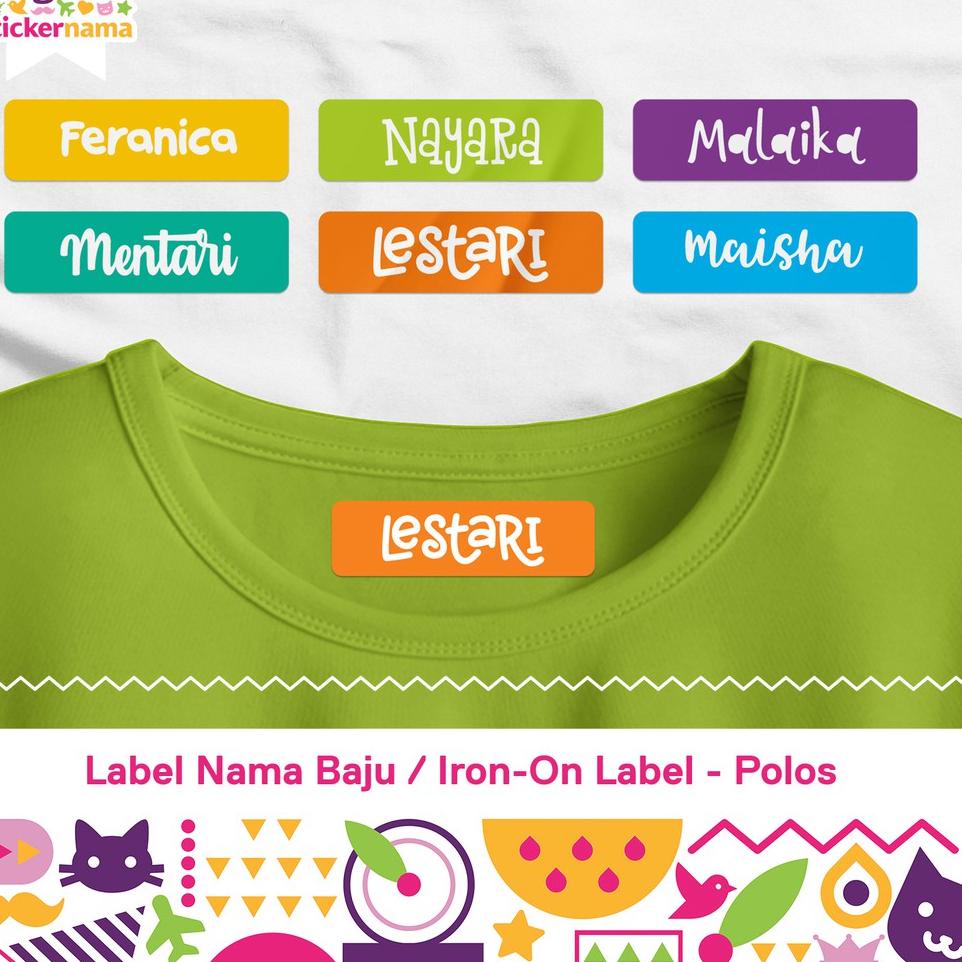 

[KODE PRODUK DS8YB7667] Label Nama Baju, Label Nama Kain, Label Setrika, Iron-On Label Polos