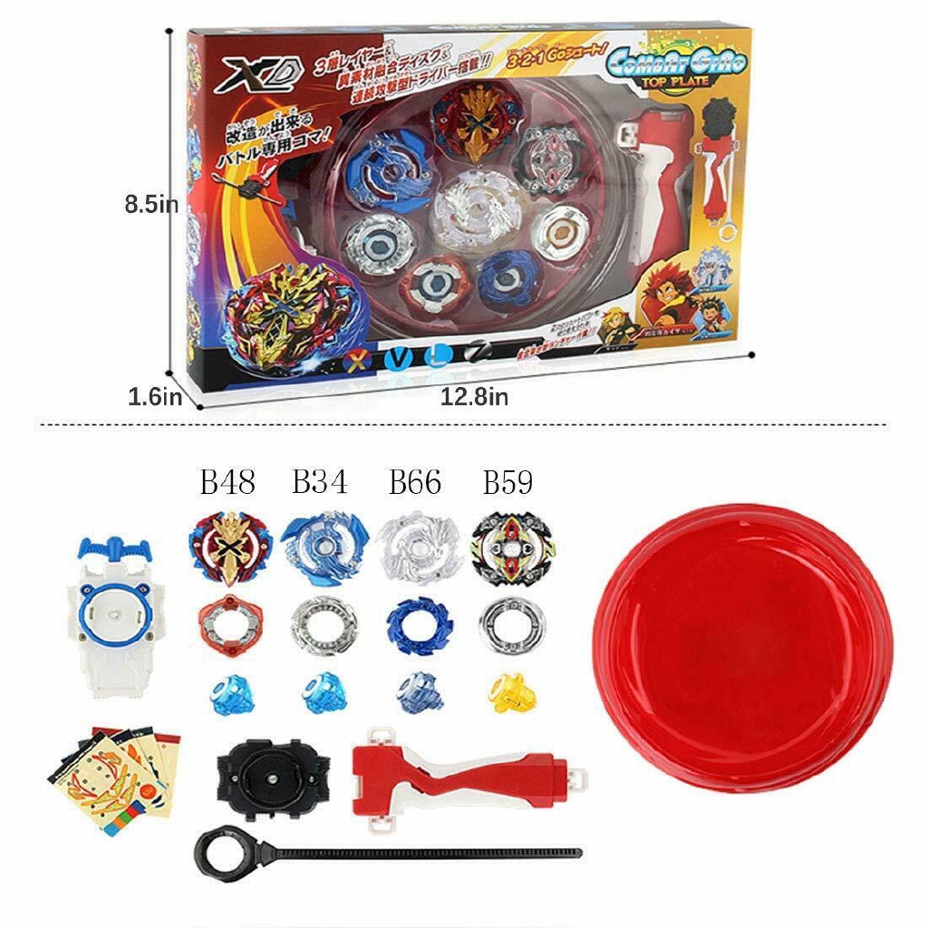 4Pcs Set Launcher Beyblade Burst Bayblade Burst 4D Bahan Metal untuk Hadiah