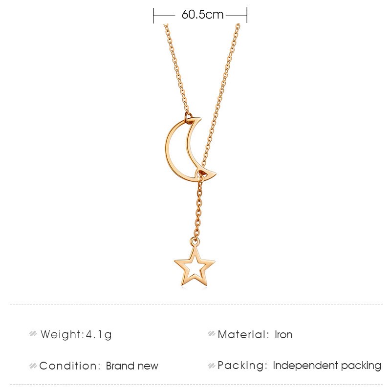 Kalung Cantik Korea Motif Bintang dan bulan Hargakawan