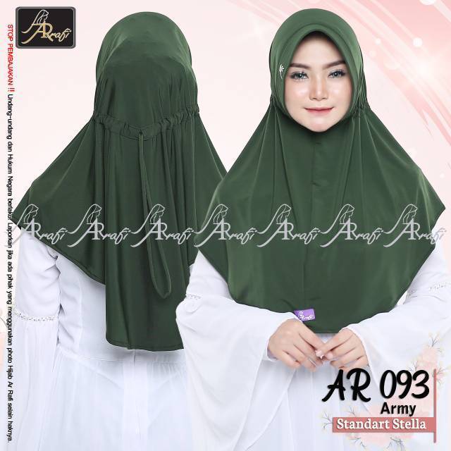 Jilbab Ar Rafi / 093 Thalita Standart / Hijab Instan Serut Tali Belakang / Bergo / Kerudung Syar'i
