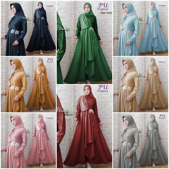 NISSA SABYAN  Gamis pesta mewah Baserra brukat gamis basera brokat ori murah