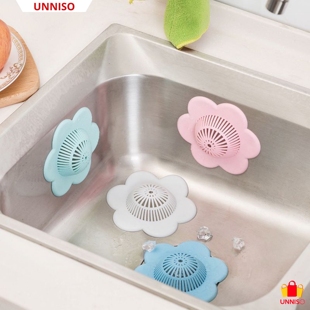 UNNISO - Penyaring Saringan Sink Dapur Silicone Motif Flowerr PSD1