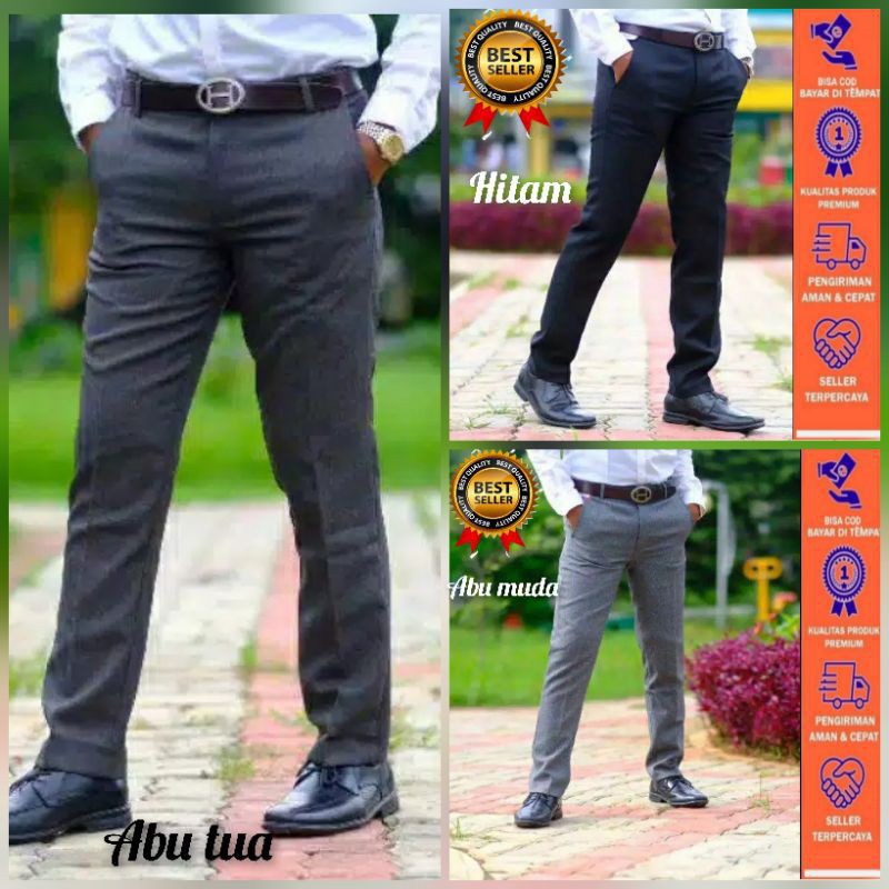  CELANA  KANTOR FORMAL PRIA SLIMFIT BAHAN  DASAR  KAIN WOLL 