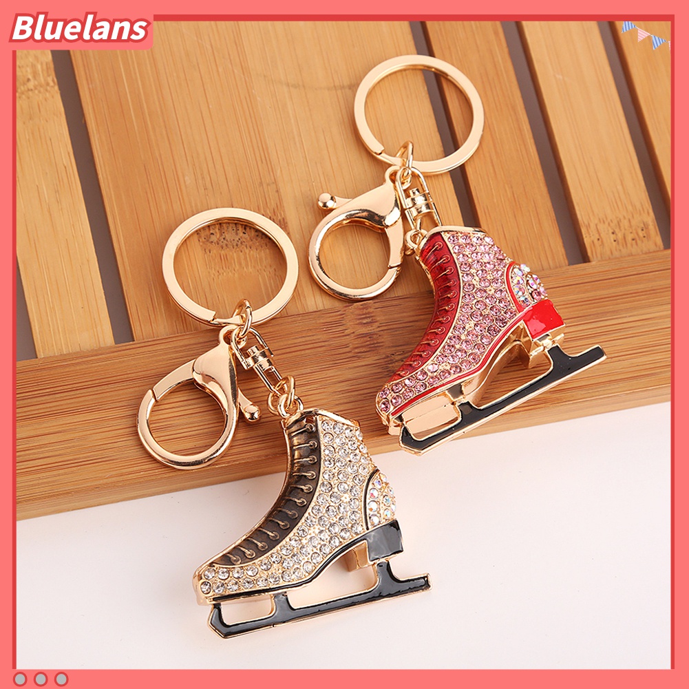 Gantungan Kunci Bentuk Sepatu Ice Skating Aksen Berlian Imitasi Untuk Wanita