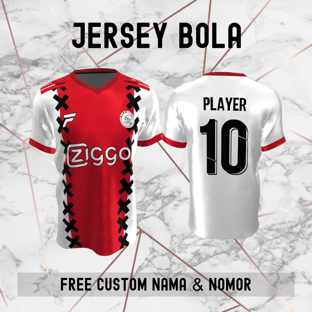 Jersey Ajax Amsterdam Klub Bola Baju Kaos Custom Nama dan Nomor Punggung - 172