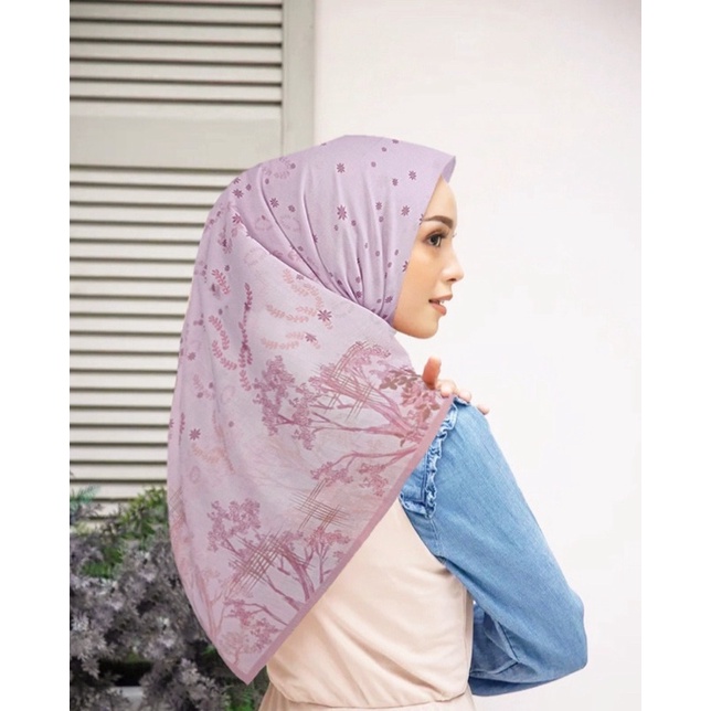 Diskon !! Hijab Segiempat Voal Motif  Pepohonan | Jilbab Voal | Kerudung Segiempat Voal