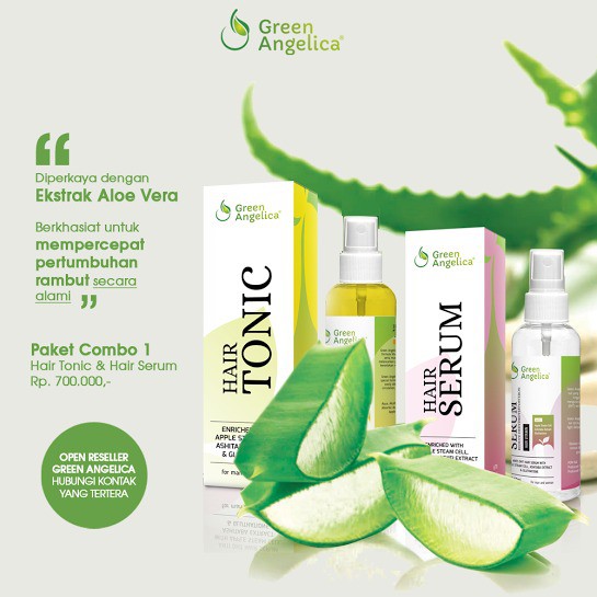 Perawatan rambut menipis parah & ampuh mengurangi kerontokan  Paket Combo 1 Green angelica