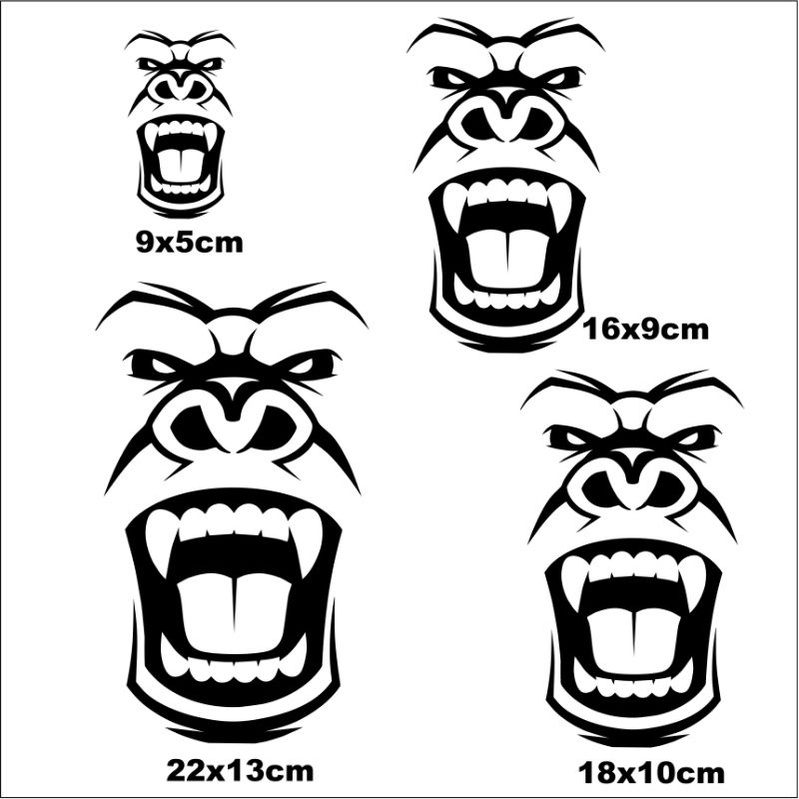 Stiker Kepala Kingkong Keren Stiker Mobil Laptop Visor