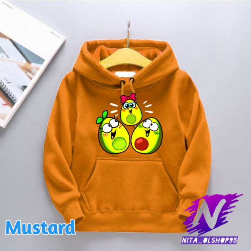 hoodie avocado animasi Hoodie anak lucu animasi kartun