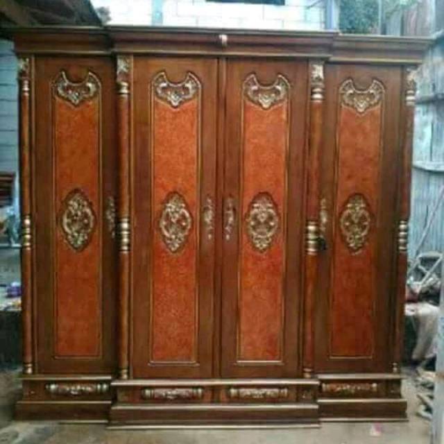 lemari pakaian kayu jati lemari jati 4 pintu kayu jati