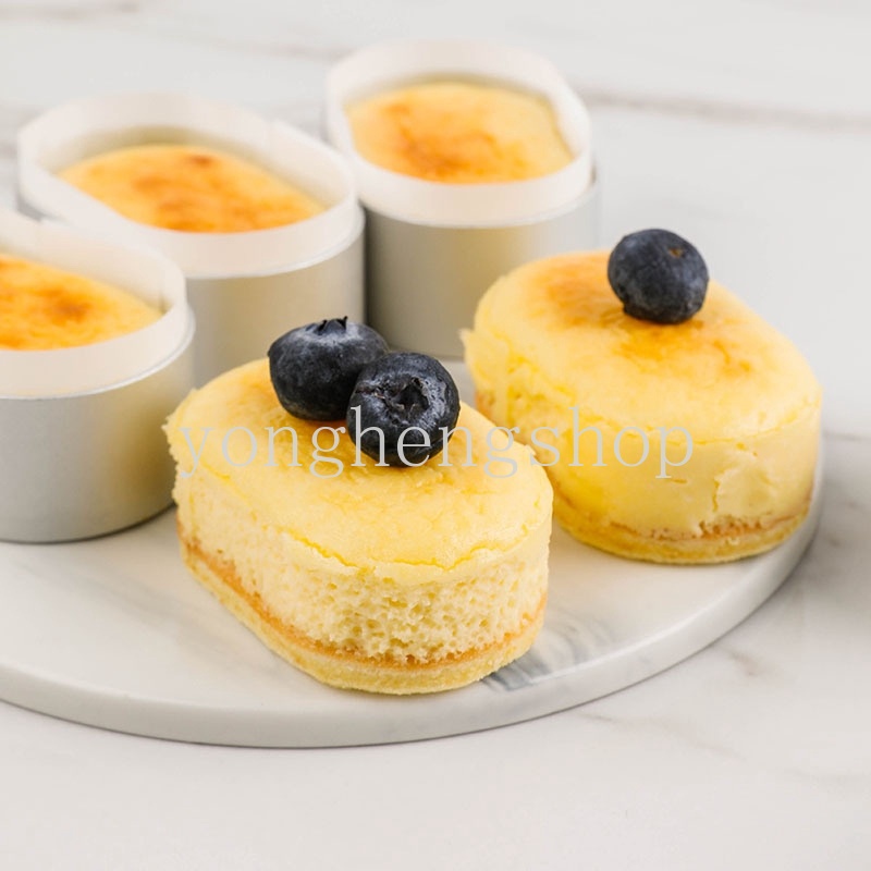 10 / 100 Pcs Cetakan Kue Bentuk Oval Bahan Stainless Steel