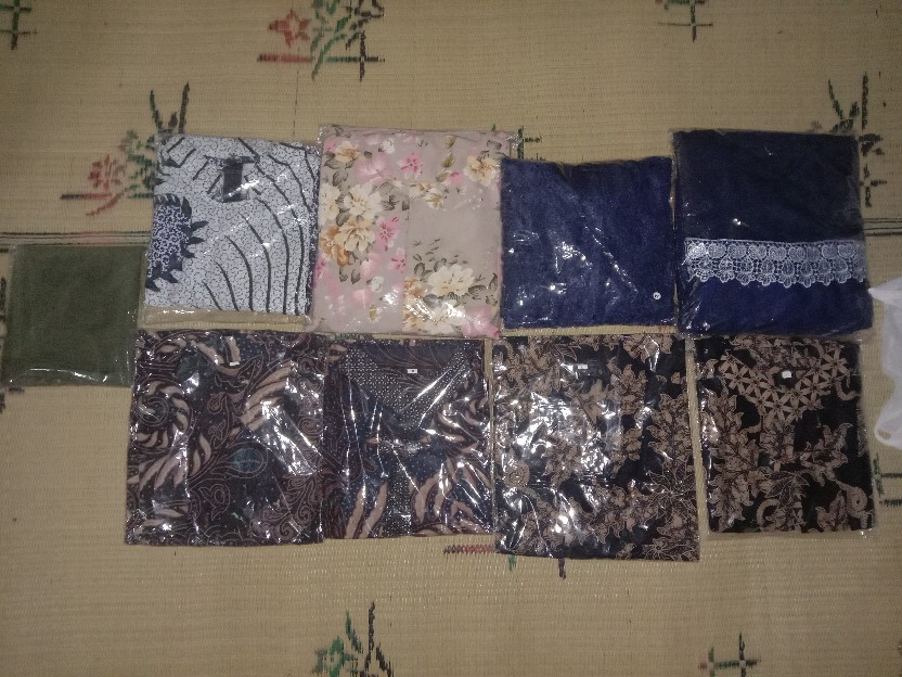 Kemeja Batik Pria Warna Biru Navy Ijo Hijau Modern Lengan Panjang Casual Modis Trendy Masa Kini