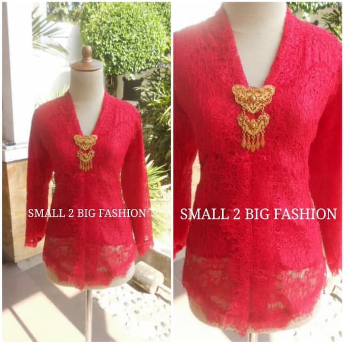 kebaya merah cabe / kebaya brokat pink fanta / kebaya brukat panjang