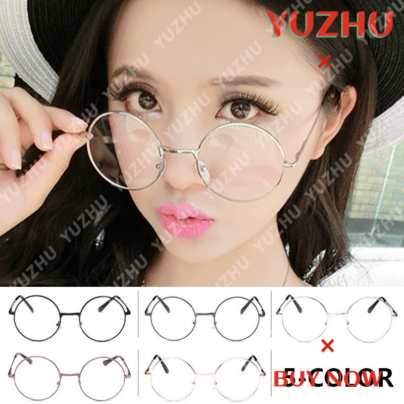 (YUZHU) Bayar Di Tempat Kacamata Frame Bulat Gaya Harry Potter Retro Bahan Metal untuk Pria / Wanita