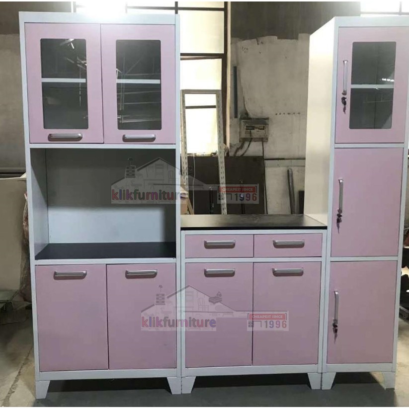 Lemari Sayur Kitchen Set Rak Dapur FULL BESI 4 Pintu