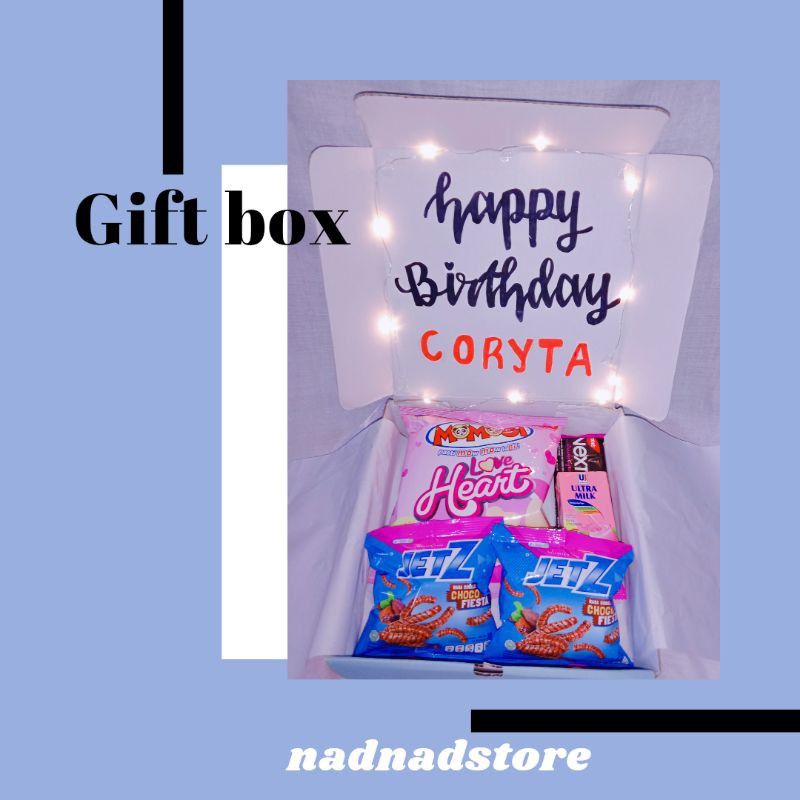 

GIFT BOX BIRTHDAY / GRADUATION / ANNIVERSARY / SNACK BOX HAMPERS BY NADNAD