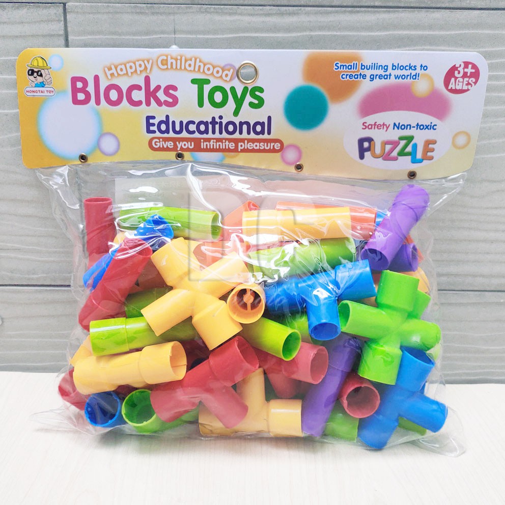 Puzzle Blocks Toys Pipa Besar Mainan Edukasi DIY Bricks Lego Model Pipe