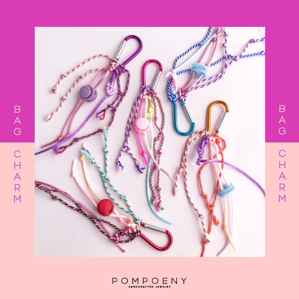 Bag Charm / MINI Carabiner Bag Charm / Mini Bag Charm/ Airpods Charm/ Gantungan Airpods / Keychain / Bags Charm Handmade - POMPOENY