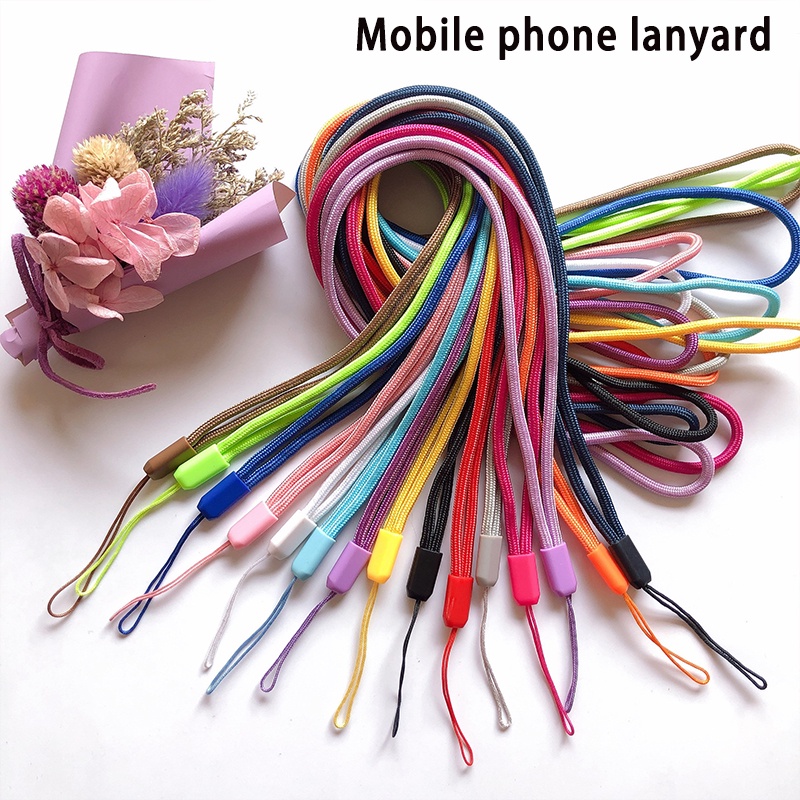 Tali Lanyard Ponsel Universal Warna Macaron Tahan Jatuh Mudah Digunakan