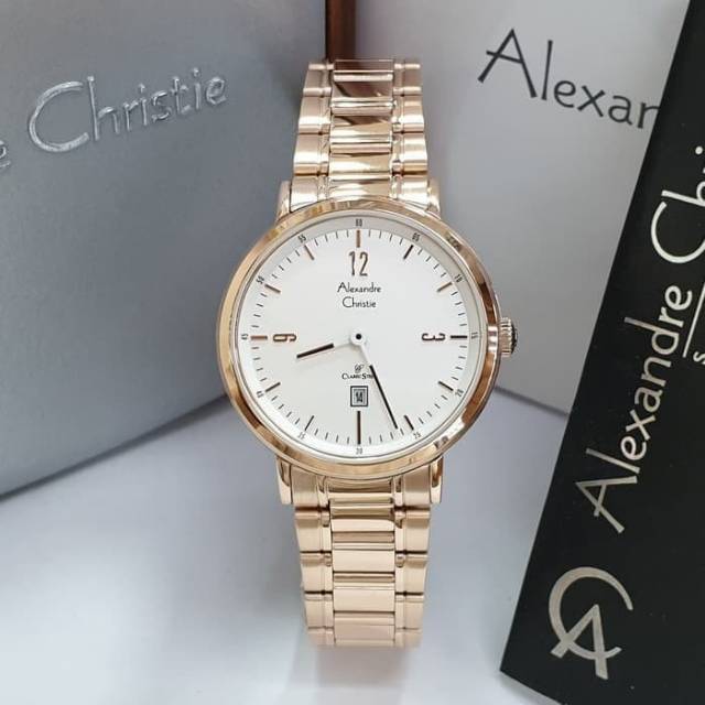 JAM TANGAN WANITA ALEXANDRE CHRISTIE AC 8499 ROEEGOLD ORIGINAL