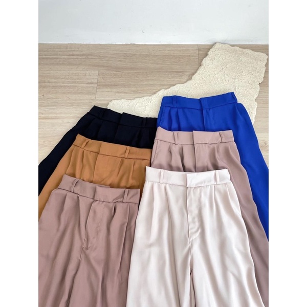 lookatmeofficial • Clara Cullote - Celana Kulot Highwaist Polyester Loose Pants