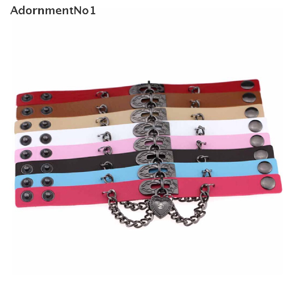 (AdornmentNo1) Gelang Tangan Kulit Aksen Hati + Berlian Imitasi Gaya Punk / Gothic Untuk Wanita