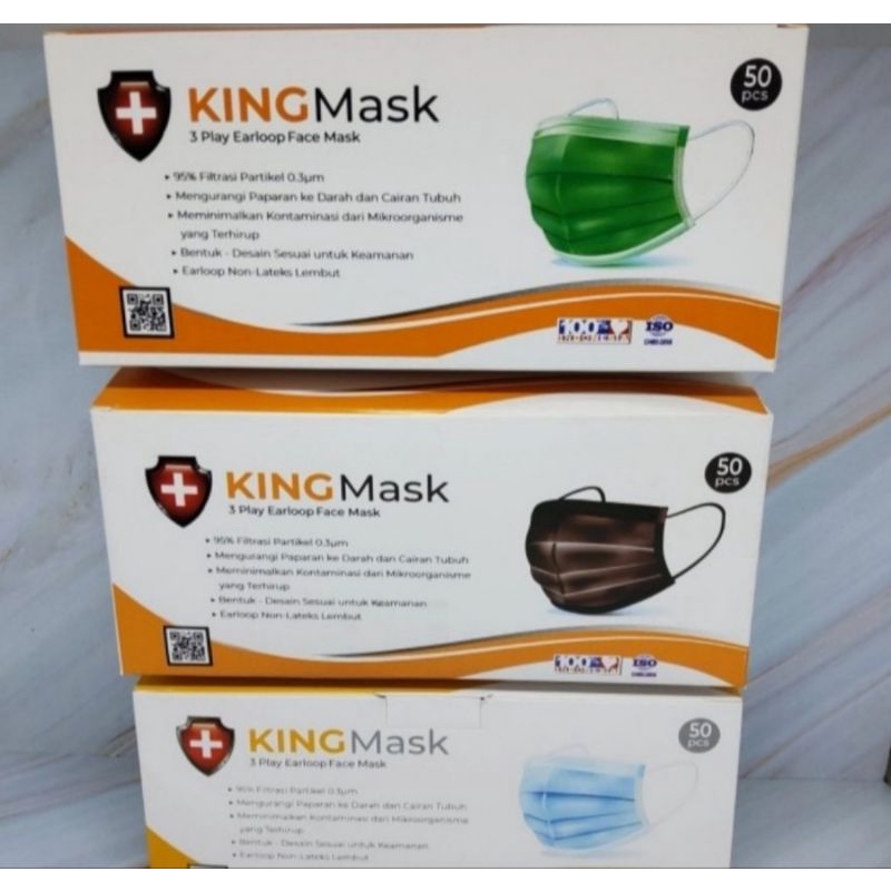 Masker Bedah 3ply Kingmask Kemenkes AKD isi 50pcs