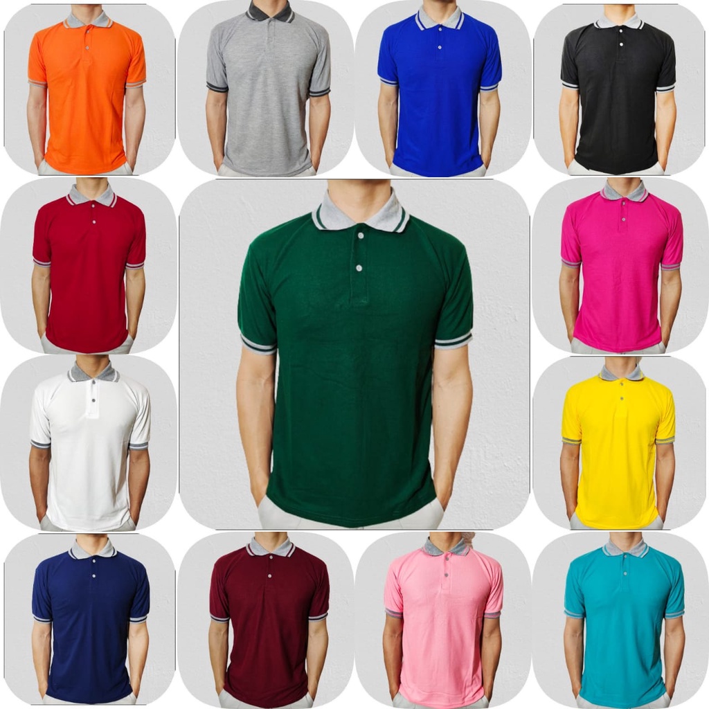 Kaos Polo shirt kerah polo Kerah Lakos Polos Lengan Pendek rib size M L XL XXL XXXL