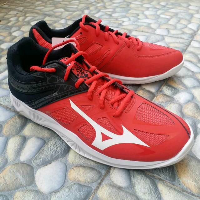 Original Mizuno thunderblade 2 low red black white sepatu volly voly voli thunder blade