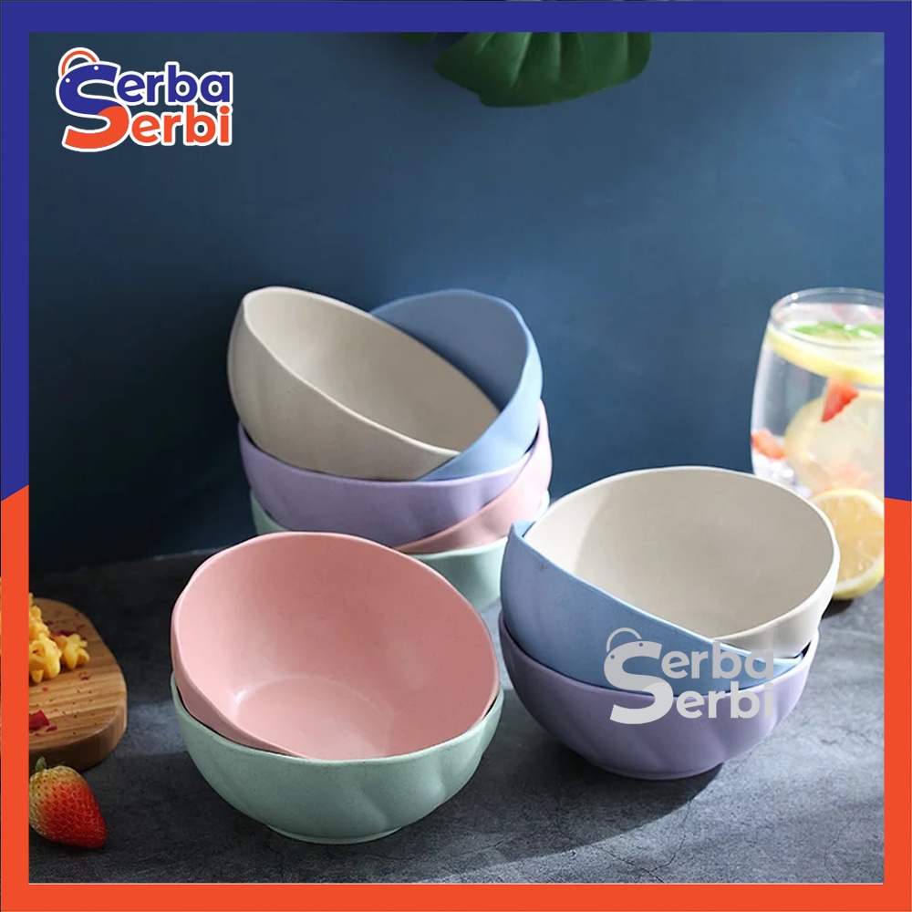 SerbaSerbiGrosir - Mangkok Plastik Bahan Jerami Gandum Wheat Straw Bentuk Bulat Murah Bagus