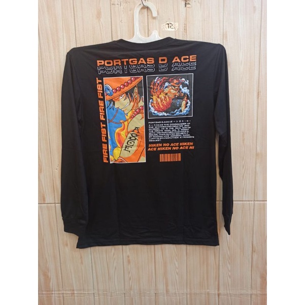 T-SHIRT LENGAN PANJANG ONE PIECE HITAM