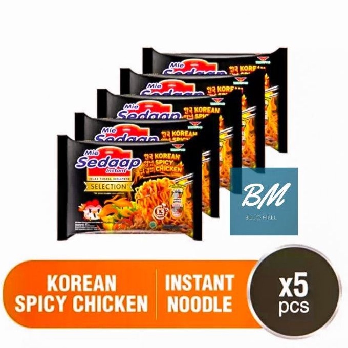 

Mie Sedaap Korean Spicy Chicken 5 Pcs / Mie Sedap Korean Spicy Chicken 5 x 87 gr / Mie Instant Kuah Korean Spicy Chicken Mie Sedap Selection / Misedap Korean Spicy Chicken 87 gr x 5